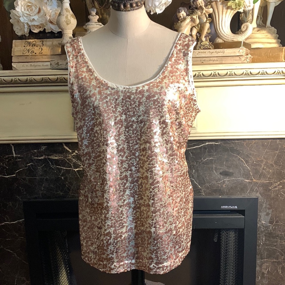 NWT Banana Republic Bronze sequined tank top